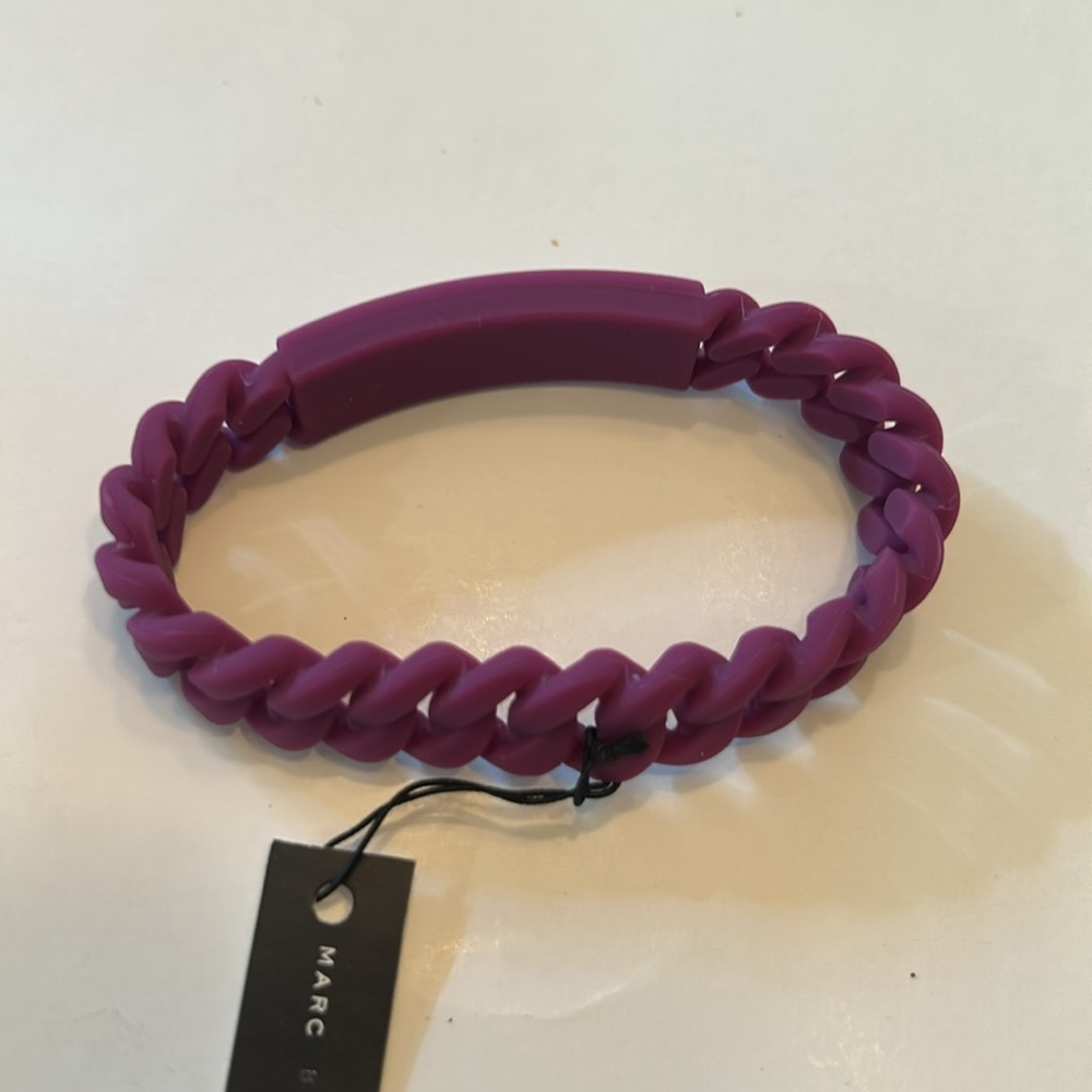 Marc by Marc Jacobs NWT Silicone Plum ID Link Chain Bracelet - Picture 3 of 4